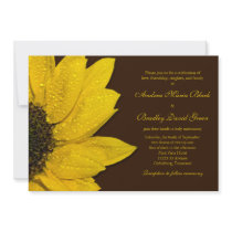 Sunflower Wedding Invitation - Brown and Yellow
