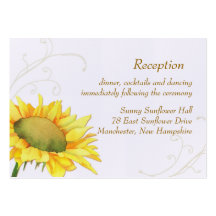 Sunflower Wedding Reception Enclosure (3.5x2.5) Business Card Templates