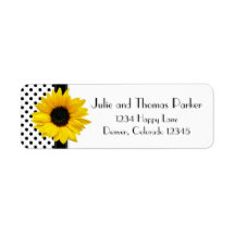 Sunflower Wedding Return Address Labels