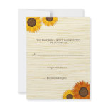 Sunflower wedding RSVP response card Custom Invitations