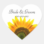Sunflower wedding save the date stickers