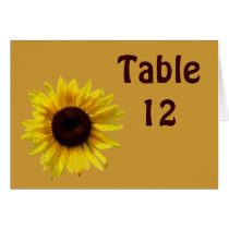 Sunflower Wedding  - Table Number Card