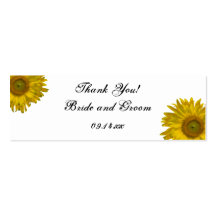 Sunflower Wedding Thank You Favour Tags Business Card Templates