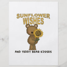 Sunflower Wishes Teddy Bear Kisses Full Color Flyer