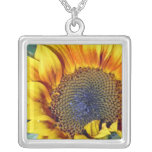 Sunflower with water droplets necklaces
