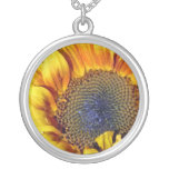 Sunflower with water droplets necklaces