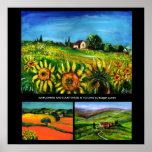 SUNFLOWERS AND COUNRTYSIDE IN TUSCANY COLLECTION PRINT