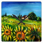 SUNFLOWERS AND COUNTRYSIDE IN TUSCANY