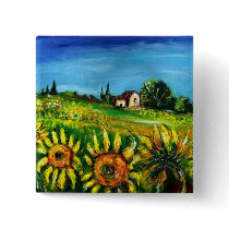 SUNFLOWERS AND COUNTRYSIDE IN TUSCANY PINS