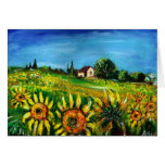 SUNFLOWERS AND COUNTRYSIDE IN TUSCANY CARDS