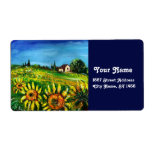 SUNFLOWERS AND COUNTRYSIDE IN TUSCANY CUSTOM SHIPPING LABEL