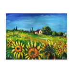 SUNFLOWERS AND COUNTRYSIDE IN TUSCANY POST CARD