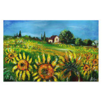 SUNFLOWERS AND COUNTRYSIDE IN TUSCANY STATIONERY PAPER