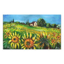 SUNFLOWERS AND COUNTRYSIDE IN TUSCANY RECTANGULAR STICKERS
