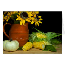 sunflowers and sweet corn greeting cards