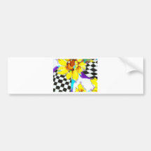 Sunflowers & Black with White Bumper Sticker