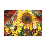 sunflowers flowers watercolor painting gallery wrapped canvas