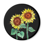 SUNFLOWERS GROWING by SHARON SHARPE magnets