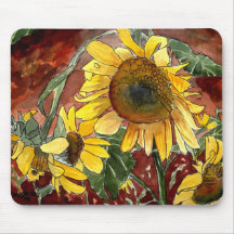 sunflowers painting art gifts mousepads