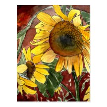 sunflowers painting art gifts post card