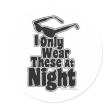 Sunglasses After Dark Round Stickers