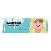Sunglasses Price Tag Fashion Makeup Blue Blonde Business Card
