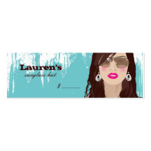 Sunglasses Price Tag Fashion Makeup Blue Business Card Template