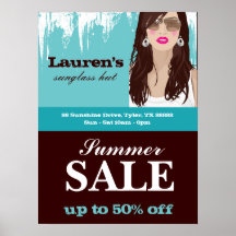 Sunglasses Sale Poster Fashion Salon Makeup