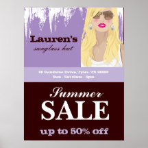 Sunglasses Sale Poster Fashion Salon Makeup Blonde
