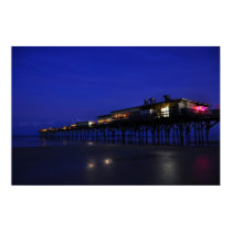 Sunglow Pier Night Stars Daytona Beach Poster posters