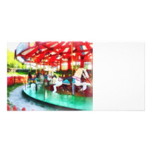 Sunny Afternoon on the Carousel Photo Card Template