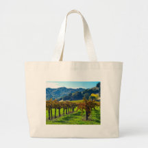 Sunny Autumn Vineyard Canvas Bags