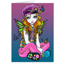 "Sunny" Candied Butterfly Rainbow Fairy Card