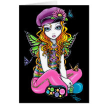 "Sunny" Candied Butterfly Rainbow Fairy Card