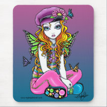 "Sunny" Candied Butterfly Rainbow Fairy Mousepad mousepads