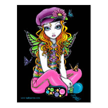 "Sunny" Candied Butterfly Rainbow Fairy Postcard