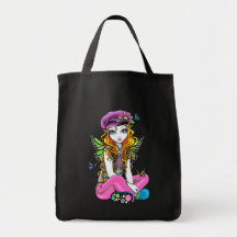 "Sunny" Cute Rainbow Butterfly Fairy Art Tote Bag
