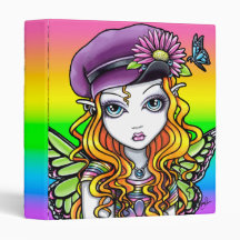 "Sunny" Cute Rainbow Butterfly Flower Binder