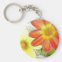 Sunny Dahlias Key Chain