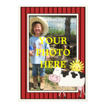 Sunny Day Funny Cow  - Kids' Party or Baby Shower Personalized Announcements