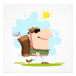 Sunny Day Golf - White Golfer T-shirts and Gifts Invitations