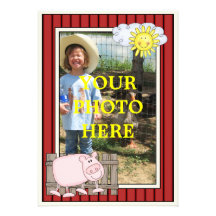 Sunny Day Happy Pig - Kids' Party Custom Announcement