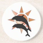 Sunny Dolphin Beverage Coasters