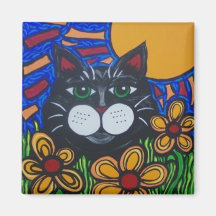 Sunny Fat Cat Magnet