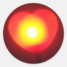 Sunny Heart Round Stickers