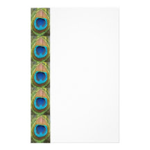 Sunny Peacock Feather Personalized Stationery