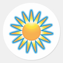 Sunny Round Stickers
