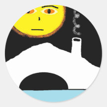 sunny round stickers