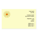Sunny Summer Sun. Yellow on Cream. Business Card
