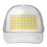 Sunny Yellow and White Swirl Pattern. hats